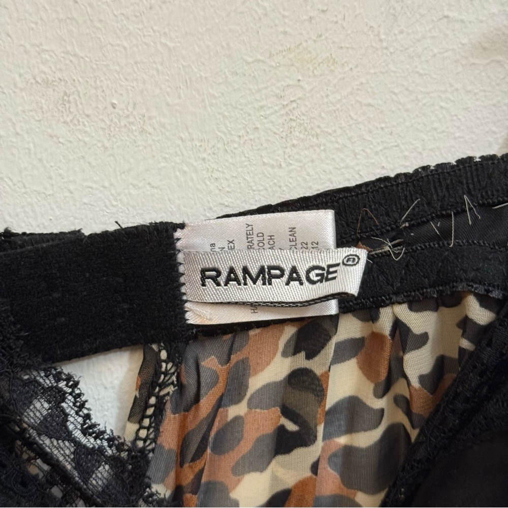 Rampage Leopard Print Babydoll Slip Dress with Black Lace S - Picture 4 of 7